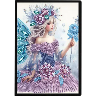 SHEGZHUC 14.5x21cm Diamond Painting Notizbuch A5 Blank Diamant Painting Notizbuch Diamant Malerei Notizbuch Diamond Painting Strass Special Spezialsteine Tagebuch Mädchen Geschenke || Mädchen Elfe Fee
