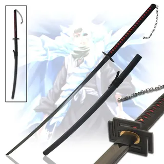 Bleach Bankai Cutting Moon Schwert handgeschmiedet – Bankai Cutting Moon Kurosaki Ichigo Schwert aus Karbonstahl mit Scheide 137 cm, Samurai Schwerter scharf echt für Ichigo Kostüm & Anime Geschenke
