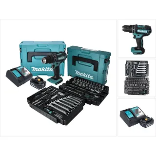 DHP482RF1J inkl. 1 x 3,0 Ah + Ladegerät + Makpac + 120 tlg. Zubehörset
