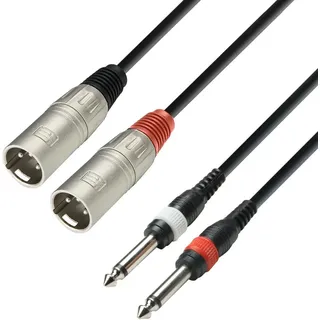 Adam Hall Cables Audiokabel K3 TMP 0300 - 2 x XLR-Stecker auf 2 x 6,3 mm Klinken-Stecker 3,0m (K3tmp0300)