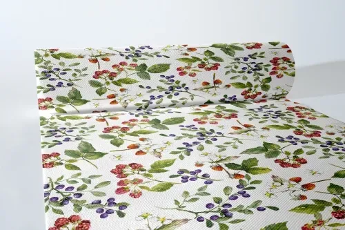 Sovie HORECA Tischläufer Else aus Linclass® Airlaid 40 cm x 24 m, 1 Stück - Beeren Frühling Sommer