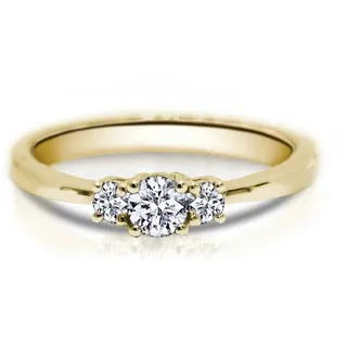 Adam & Eve Verlobungsring 585er Gold / Weißgold mit Brillanten - 0.18 ct, 0.25 ct oder 0.39 ct (Diamantring AE27 mit Ringbox), inklusive Echtheitszertifikat - Gravur möglich gelb|goldfarben 54