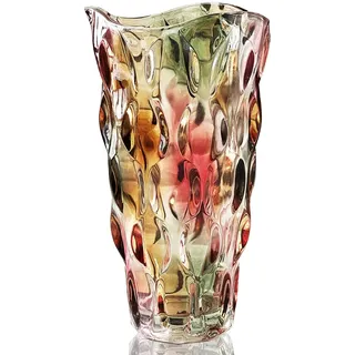 Vase, Blumenvase Groß Hohe Bunt Glas Vasen für Deko, Geschenke für Frauen, Modern Glasvase Gross, Geburtstagsgeschenk Mama