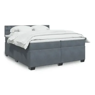 vidaXL Boxspringbett 200 x 200 cm Dunkelgrau
