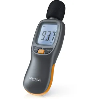 Brandson - Schallpegelmesser geeicht - Lautstärkemesser digital tragbar - 35dB bis 130dB mit LCD-Display mit Hintergrundbeleuchtung - Geräschmessgerät - MAX/MIN Datenspeicherung