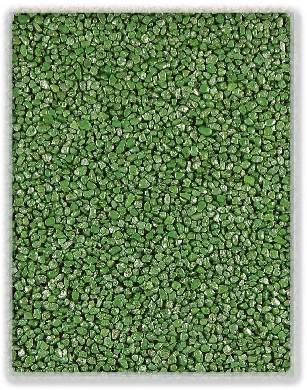 Terralith Farbmuster Metallic Steinteppich -grün-, Körnung: mittel (4-6 mm)