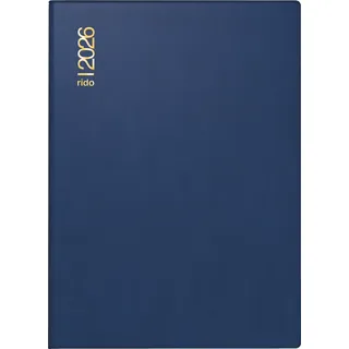 Rido Taschenkalender Technik II 2026 | A6, Kunststoff, blau