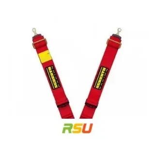 Schroth Gurt - PROFI II-FE asm rot mit SCHROTH RACING Logo links mit Schraubbeschlag