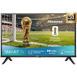 Hisense 32E4QT Fernseher, 32 Zoll, DLED, Smart TV, Game Mode, AI Sports Mode, Dolby Audio, Dolby MS12, DTS Virtual X, HDR10, HLG, Full HD, Hoher Kontrast, Rauschunterdrückung [2025] [Energieklasse F]