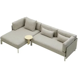 Vitra - Anagram flexibles Modul-Sofa, 341,5 x 170 cm, inkl. 3 Kissen, kreide / sand melange (Savana 02) + Anstecktisch