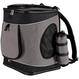 LIONTO Haustier-Rucksack grau/ schwarz