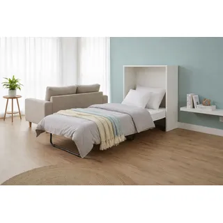 Home affaire Schrankbett Sognum als Gästebett nutzbar, Wandklappbett in Kommodenoptik (in den Farben weiß, schwarz und kaschmir erhältlich) inkl. Matratze, platzsparendes Klappbett, optimal für kleine Räume weiß