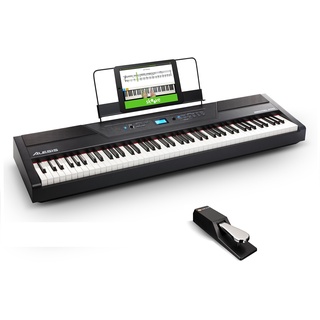 Alesis Recital PRO - Digital Piano/Keyboard mit 88 Hammer Action Keys, 12 Premium Klängen, Kopfhörerausgang und leistungsstarke Schulungsfunktionen + M-Audio SP-2 Universal Sustain Pedal/Dämpferpedal