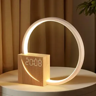 blonbar 10W Nachttischlampe mit USB-Ladefunktion, Wake Up Licht Wecker Touch Control Dimmbar Tischlampe Einschlafhilfe Babys & Erwachsene, 3 Stufige Helligkeit Nachtlicht für Schlafzimmer Wohnzimmer