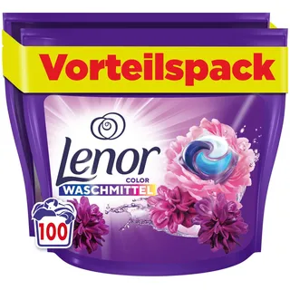 Lenor Waschmittel Pods, 100 Waschladungen, Blütentraum, Colorwaschmittel, Langanhaltende Frische & Geruchsentfernung Bei Kaltwäsche
