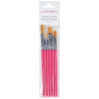 ScrapCooking 5170 6er-Set Lebensmittel-Pinsel Kunststoff/Aluminium/Nylon rosa 23 x 5 x 0,7 cm