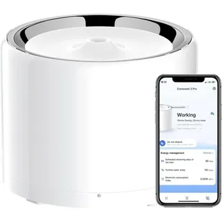 Petkit - Drahtlose Wasserpumpe Automatische intelligenter Trinkbrunnen für Katze und Hund, Auskleidung aus rostfreiem Stahl, Beherbergt Nicht leicht