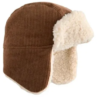 Next Ohrenmütze Trappermütze aus Cord (1-St) orange Kopfumfang: 52 cm.