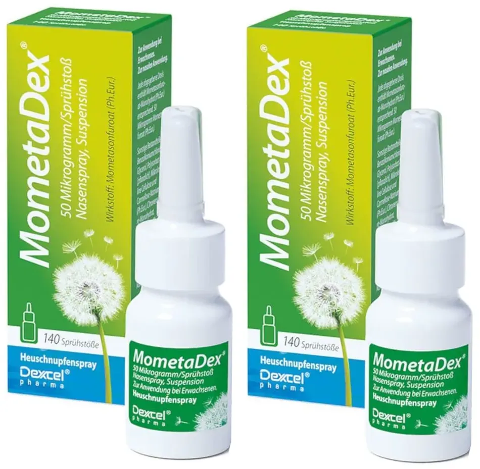 MometaDex 50UG Sprühstoß Heuschnupfenspray Doppelpack 2X18 g Nasenspray