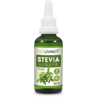 NKD Living Pure Stevia Liquid Drops 100 ml – Pure Stevia, unaromatisiert – mit Glaspipette