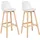 2er Set aus Kunststoff Holz Lehne Design Stuhl Küchenstuhl für Küche Hausbar Weiß