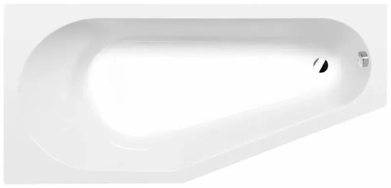 TIGRA asymmetrische Badewanne 170x80x46cm, links, weiss