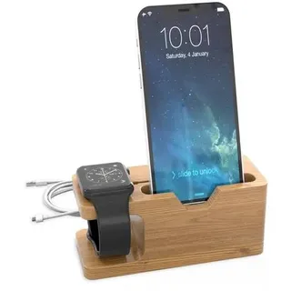 Cadorabo Docking Station - Ladestation aus Echtholz Bambus