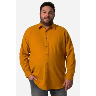 Men Plus Kurzarmhemd Men+ Flanellhemd Langarm Kentkragen Comfort Fit braun 8XL