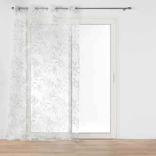 Douceur d'Intérieur Dolia Ösenvorhang, durchscheinend (140 x 240 cm), Ausbrenner-Voile mit Metallic-Optik