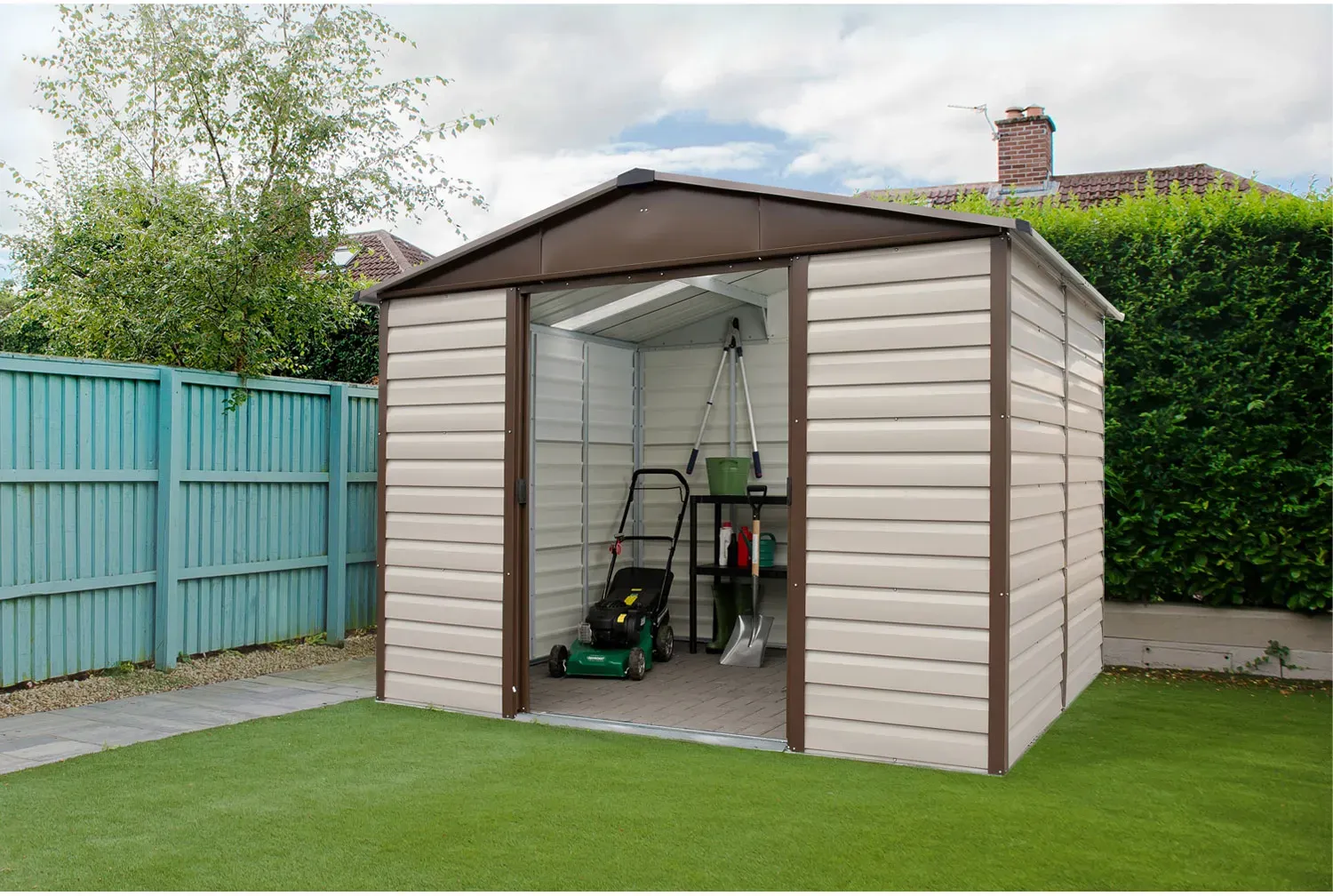 Yardmaster Metall-Gerätehaus "Brandenburg 86",taupe,4,20 m2