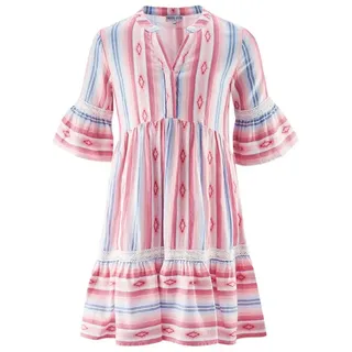 happy girls Tunikakleid mit Volants und aufgesetzter Bordüre rosa 128 EU