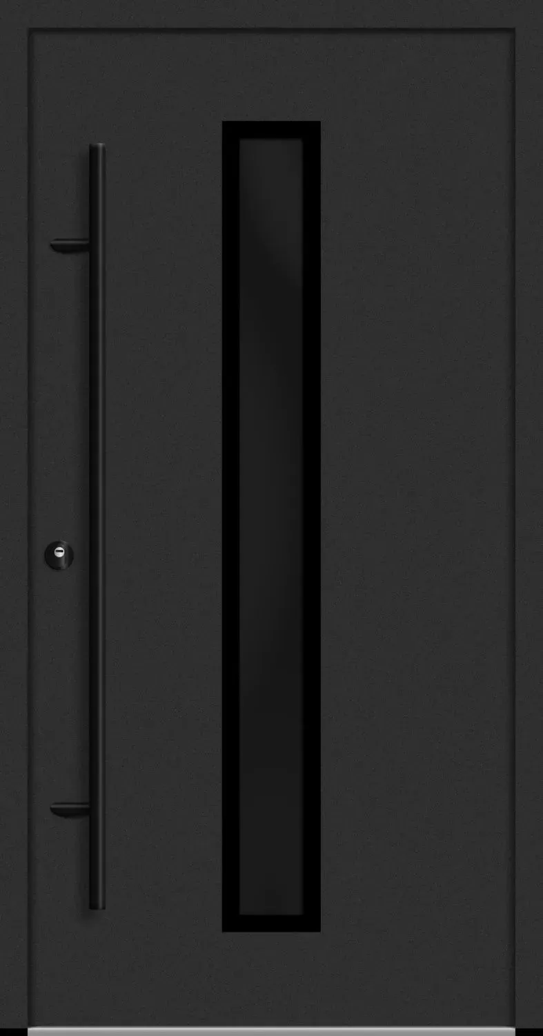 BLACKLINE Aluminium Haustür "AURORA" 68 mm energiesparend Anthrazit Eisenglimmer DB 703 beidseitig innen öffnend DIN links