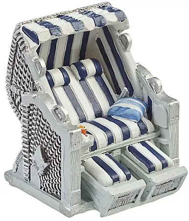 Mini-Strandkorb, 6,5 cm, blau-weiß