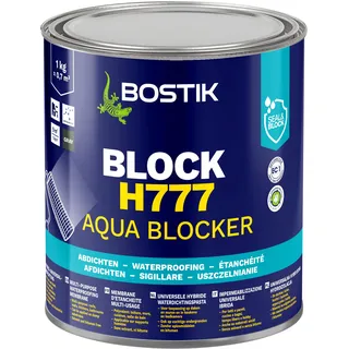 Bostik Gmbh BOSTIK Block H777 Aqua Blocker 1kg – Universalabdichtung und Feuchtigkeitssperre, Optimal geeignet für die Innen- und Außenanwendung, Lösemittel- und Bitumenfrei, Dichtet sofort, Grau