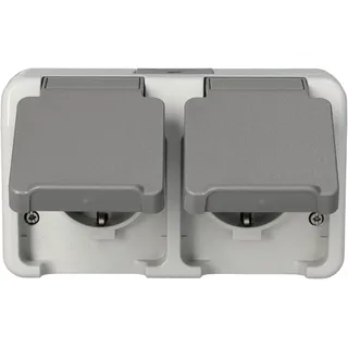 Merten Schuko-Doppel-Steckdose 2-fach Lichtgrau 2 St.