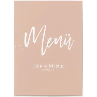Menükarten zur Hochzeit selbst gestalten - Elegant - Pink | Wunderkarten.de