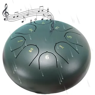 Rain Drum für Garten, Regentrommel 8 Noten, 15,2 cm Zungentrommel, Chakra Drum Regen, Chakradrum, Tongue Drum (Grün)