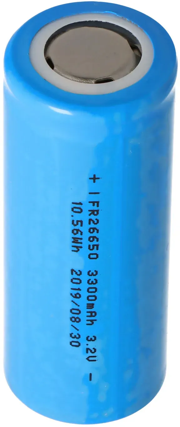 IFR26650 3,2V - 3,3V 3300mAh LiFePO4 Lithium-Eisenphosphat Akku ungeschützt, 26,1x66mm