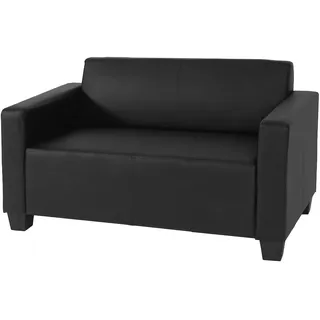 Mendler 2er Sofa Couch Lyon Loungesofa Kunstleder ~ schwarz