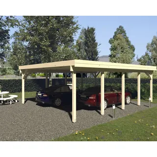 Doppel-Carport 600 x 762 cm naturbelassen