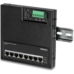 Trendnet Industrie Switch 8 Port Gbit Unman. PoE+ FA (8 Ports), Netzwerk Switch, Schwarz