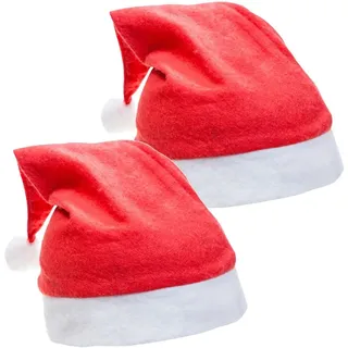 TK Gruppe 2er Samt Weihnachtsmütze Nikolausmütze rot - Weihnachten - Rot