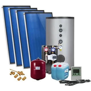 Solarpaket SUNEX AMX 2.51, Aufdachmontage 10,04m2 mit Solarspeicher 500L, 2 WT