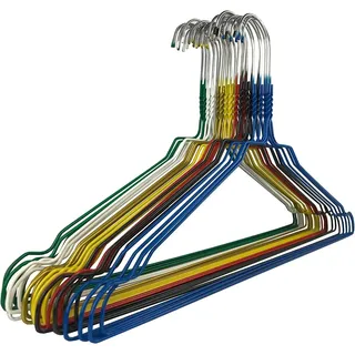 RSR Hangers Drahtbügel Kleiderbügel aus Metall 50 Stück Bunt gemischt Metallkleiderbügel Set Drahtkleiderbügel Metall Draht Hosenbügel Verzinkt Platzsparend Hochwertige Pulverbeschichtung 40 cm
