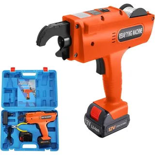 VonVVer Akku Bewehrungsbindegerät für Φ8–34 mm Stahl, Drahtbindegerät 1500 Knoten pro Ladung, 0,8s Schnellbindung, inkl. 2×4500 mAh Akkus, 110m Bindedraht – Drahtbindemaschine für Baustellen, Tunnel