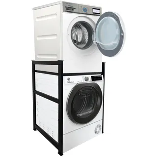 Quick Star Waschmaschinenregal, Schwarz, Metall, Quadratisch, 73x110x64 cm, Badezimmer, Badezimmerregale, Badregale