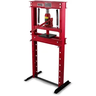 BITUXX Hydraulische Werkstattpresse 12T Presse Werkstatt Hydraulikpresse Rahmenpresse Dornpresse Tonnen Rot