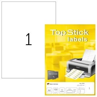 Topstick Etiketten, 100 Blatt,
