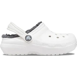 Crocs Unisex Kinder Classic Lined Clog K Clog, White/Grey, 30/31 EU