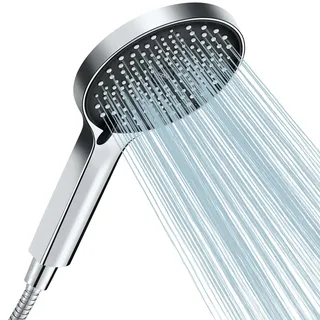 Cobbe Duschkopf Wassersparender, Sparduschkopf, Duschkopf mit Schlauch, Großem Regendusche Duschkopf Druckerhöhend, Wassersparender Duschkopf mit 3 Strahlarten, Schwarz/Chrom